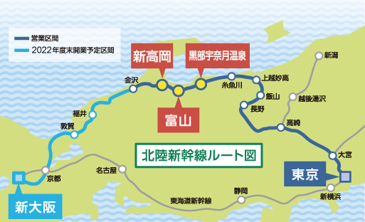 北陸新幹線ルート図